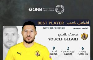 Qatar Star League : Youcef Belaili élu meilleur joueur en novembre et décembre.
