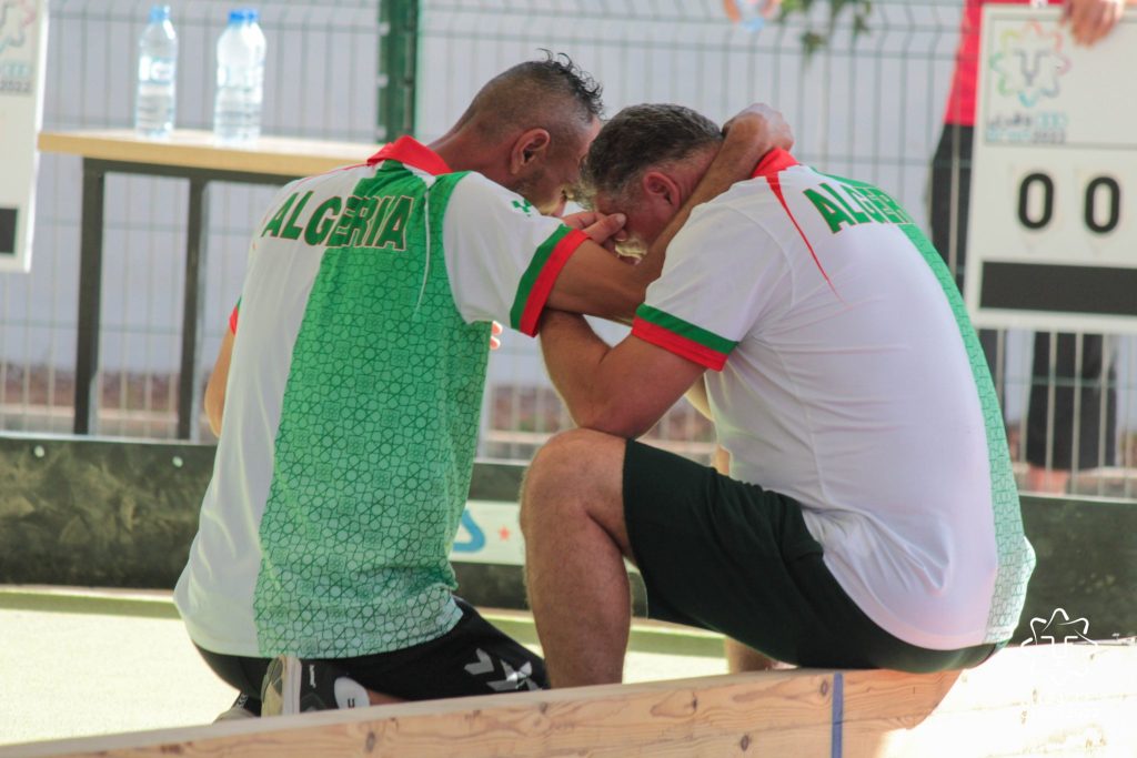 Joueur de pétanque algérien après sa défaite en finale